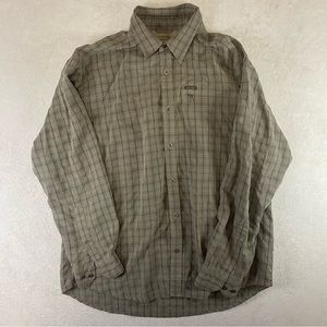 Columbia Omni-Shield Button Down Shirt Plaid Silver Buttons Zipper Pocket